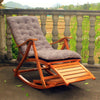 Adjustable Bamboo Rocking Chair Folding Lounger Recliner Armchair Garden Patio