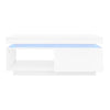 High Gloss LED Coffee Table with Drawer, Open Display Shelf and RGB Led Lights