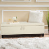 Upholstered Ottoman Stool Bench Chair Footrest Toy Storage Box Chest Window Seat