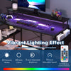 L-Shaped Gaming Desk 120 cm Computer Desk with LED Lights-Black