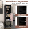 Sturdy Metal Support Slim Cupboard Tall Kitchen Storage Cabinet-Black
