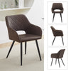 Set of 2 Faux Leather Dining Chairs Diamond Seat with Hole Design Modern Chair