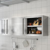 2 Tier Commercial Kitchen Stainless Steel Sliding Doors Cabinet Wall Cupboard UK