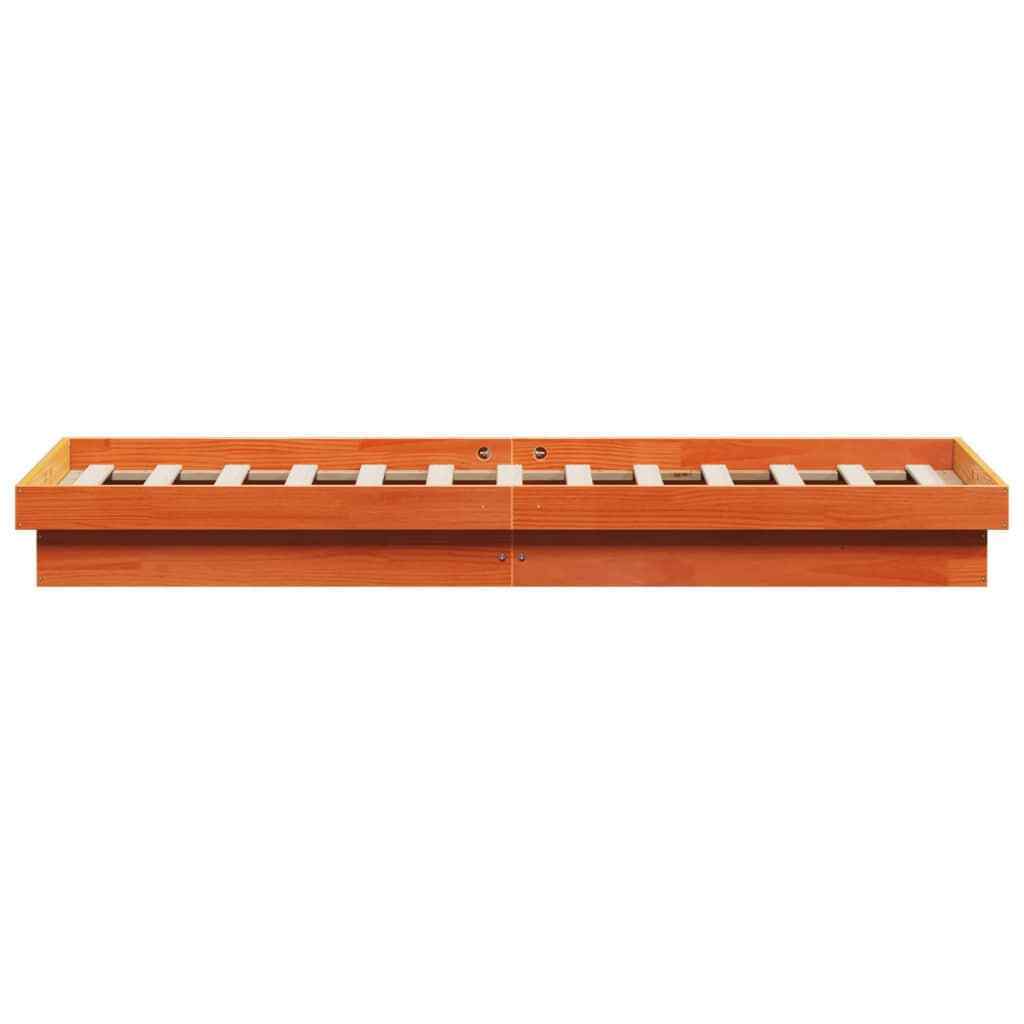 Bed Frame Wax Brown 120x200 Solid Wood Pine S3T9