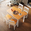 Classic Solid Wooden Wood Dining Table and 4 Chairs Set Kitchen Home Furniture