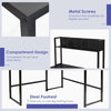 L-Shaped Corner Computer Desk Large PC Table Workstation with Storage Bookcase