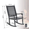 2 Pieces Heavy Duty Rocking Chair Wood SEAT Living Room Indoor Outdoor Furniture