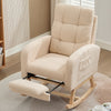 Rocking Chair with Footrest and Headrest Wooden Nursing Chairs for Living Room