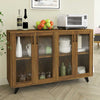 Sideboard Kitchen Buffet Cupboard Console Table with Glass Doors Cabinet 2 Shelf