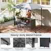 3-Piece Patio Bar Set 245 x 245 cm Double-Tier Grill Gazebo-Grey