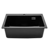 Ultra deep Undermount Quartz Stone Kitchen Sink with Strainer Basin Matt Black
