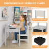 Kids Table and Chair Sets Toddler Childrens Activity Table with Paper Roll Grey