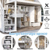 3FT KIDS BED HIGH SLEEPER CABIN LOFT BED WITH DESK, WARDROBE AND STORAGE STAIRS
