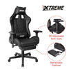 Gaming Chair with Bluetooth Speakers RGB LED Lights & Reclining Footrest Black