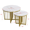 Nest of Tables Set of 2 Round Coffee Table White Side End Table for Living Room