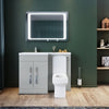 Bathroom Vanity Unit Sink Grey Cabinet Left Hand Basin Storage with WC Toilet