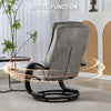 Upholstered Swivel Recliner Chair with Footrest for Living Room, Grey