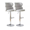 Set of 2 Grey Velvet Bar Stools High Back Breakfast Kitchen Chair Bar Bistro