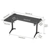 L Shaped Gaming Desk RGB Light Standing Desk Rising Sit Stand Up Corner PC Table