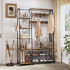 Coat Rack Stand with Shoe Storage Bench for Hallway Living Room 9 Hook 5 Shelves