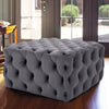 Velvet Chesterfield Footstool Deep Button Pouffe Ottoman Coffee Table Stool Seat