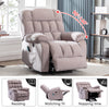 Electric Power Lift Riser Recliner Chair Fabric Heat & Massage Armchair Beige