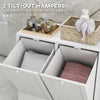 Tilt-out Laundry Storage Cabinet for Bathroom with 2 Hampers