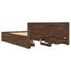 Bed Frame with Headboard Brown Oak 140x200 Engineered Wood P4L5