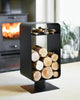Contemporary Black Log and Kindling Store
