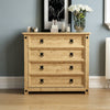 Corona 4 Drawer Rustic Chest Mexican Solid Waxed Pine Storage Bedroom Cabinet