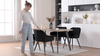 Noble Set of 2 Dining Chairs Velvet Armchairs Upholstered Soft Seat Back Metal