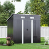 4 x 6FT Pent Roof Metal Shed Outdoor Storage Garden Shed Galvanised Anthracite