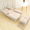 Fabric Upholstered Lazy Sofa Lounge Recliner Chair Bed Fireside Armchair w/Stool