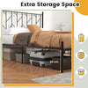 4FT6 Double Metal Bed Frame - Platform Bed Base with Headboard & 30cm Storage