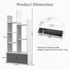 7 Tier Bookshelf Open Storage Wood Bookcase Organizer Display Shelf-White