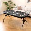 Portable Oval Card Board Game Table Foldable Poker Table for 8 Players