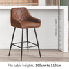 Bar Stools Set of 2 Faux Suede/ PU Leather Breakfast High Chairs Kitchen Pub