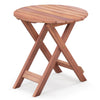 Patio Wooden Side Table Outdoor & Indoor Folding End Table X-shaped Frame