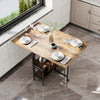 Rustic Rolling Drop Leaf Dining Table Folding Kitchen Table with Open Shelves
