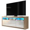 160cm TV Unit I Sideboard Cabinet I White High Gloss Doors I Free LED