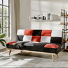 Fabric Foldable Lazy Sofa Bed, Adjustable 2-Tone Couch, Converts to Bed