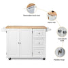 Rolling Kitchen Island Cart Large Storage Trolley Cabinet Extendable Countertop