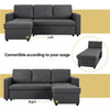 Sectional Sofa with Chaise L-Shaped Reversible Sofa Bed with Storage Dark Gray