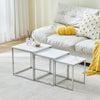 Nest Of 3 Nested Nesting Tables Side End Coffee Table Glass/Wood for Living Room