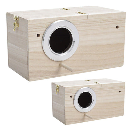 Large Bird Breeding Box Cage Nest For Parrot Nesting House Lovebirds Finch Wood