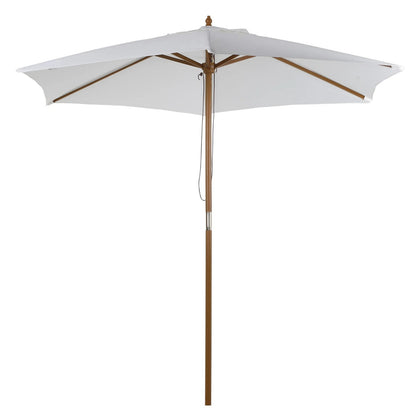 2.5m Wood Garden Parasol Sun Shade Patio Outdoor Wooden Umbrella Canopy