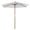 2.5m Wood Garden Parasol Sun Shade Patio Outdoor Wooden Umbrella Canopy