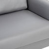 Grey Ergonomics 3 Seater Sofa Modern High Back Fabric Couch Wood Legs 2 Pockets