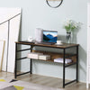 Tiltable Drafting Table Home Office Computer Desk w/ Shelf, Rustic Brown