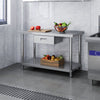 Kitchen Stainless Steel Work Table Work Top Drawer Baking Prep Adjustable Shelf